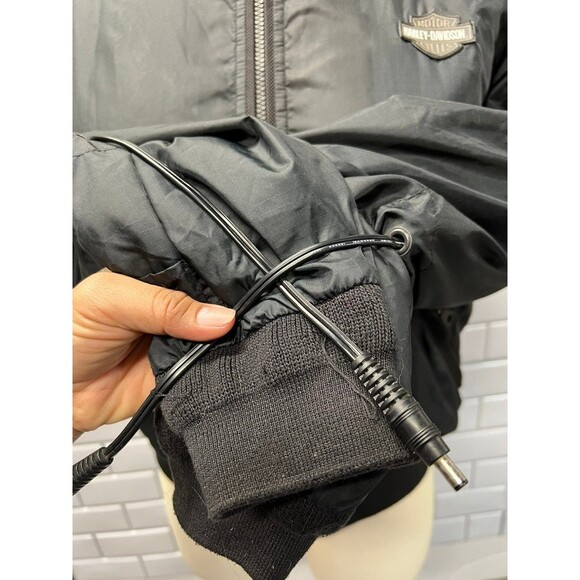 HARLEY-DAVIDSON Unisex Black Electric Heated Nylon Jacket Size Xs - Picture 6 of 8